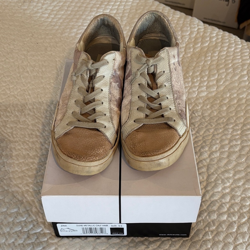 Dolce Vita Dune Metallic calf hair sneaker